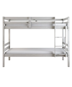 LETTO A CASTELLO "LIONE" IN PINO MASSELLO BIANCO 90X190X150 CM
